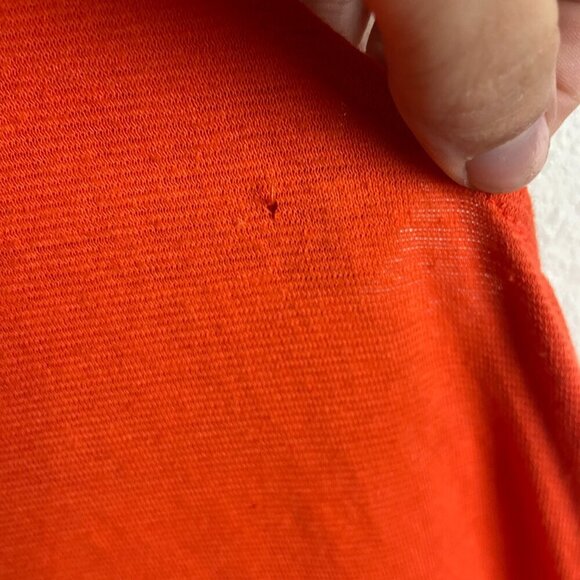 Free People Beach Size Medium Red Coral Mini Dress Swim Cover Up Hemp Cotton - Picture 6 of 7